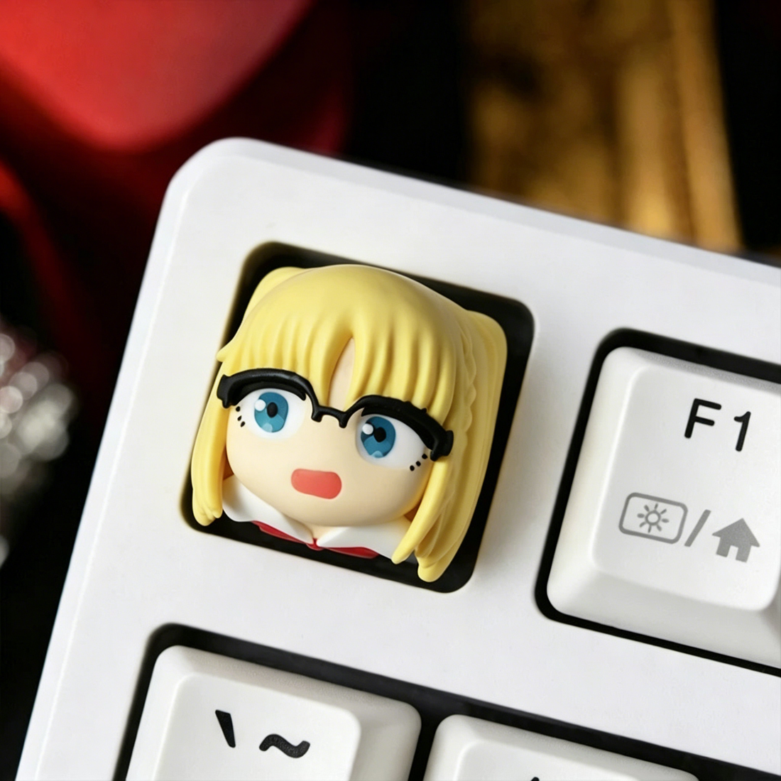 Fate series theme saber personalized resin art keycaps, mechanical keyboard decorative keycaps