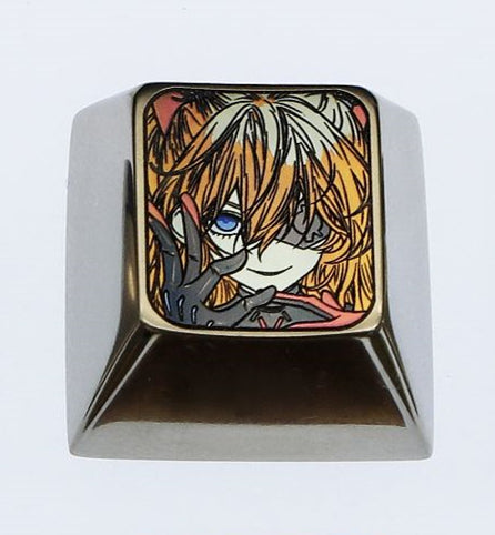 EVA,  Asuka eye mask, 1U titanium alloy personalized keycap, Directional key set,metal carved anime character decoration keycap