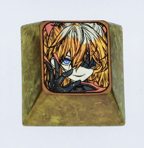 EVA,  Asuka eye mask, 1U titanium alloy personalized keycap, Directional key set,metal carved anime character decoration keycap