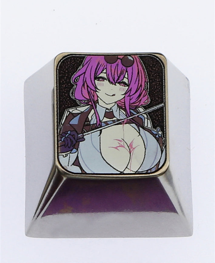 Honkai: Star Rail,Kafka, Colored titanium alloy 1U carved keycaps, personalized keycaps for mechanical keyboards.