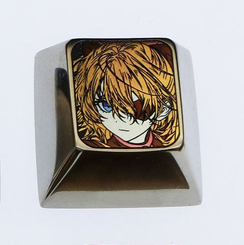 EVA,  Asuka eye mask, 1U titanium alloy personalized keycap, Directional key set,metal carved anime character decoration keycap