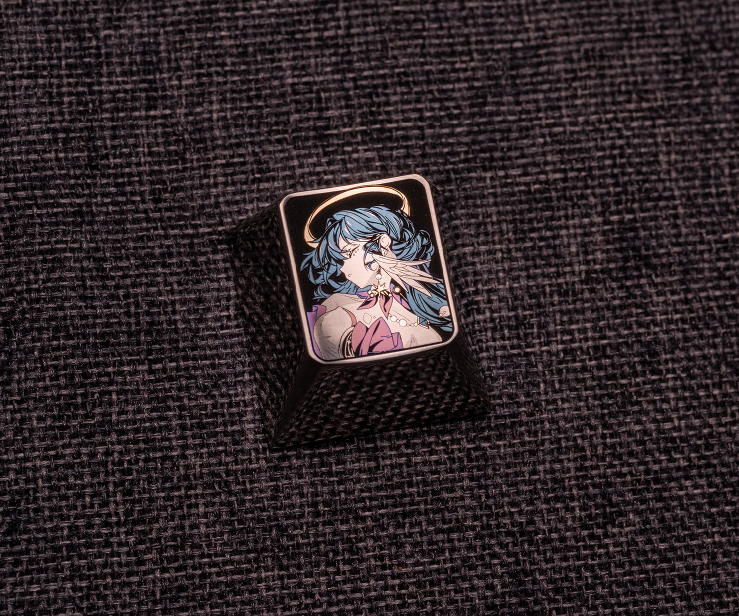 Honkai: Star Rail, Robin, 1U mirrored titanium alloy personalized keycaps, game anime character creative metal carved keycaps