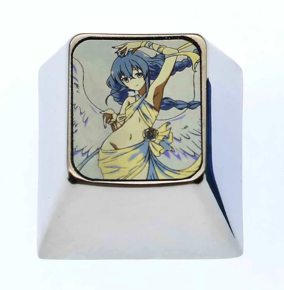 Mushoku Tensei, Roxy, 1U titanium alloy personalized keycaps, anime and game culture creative personalized metal decorative keycaps