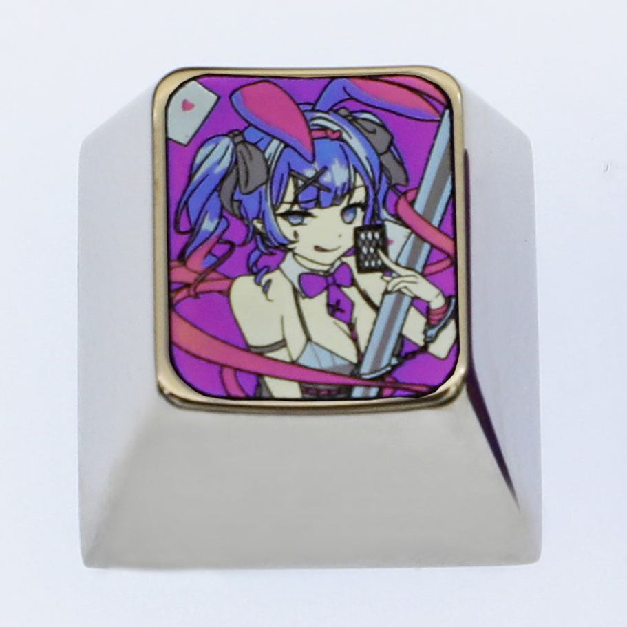 Rabbit Hole, 1U titanium alloy personalized keycap, metal keycap for anime, gaming, music peripherals