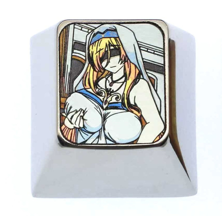 Sword Maiden, 1U titanium alloy personalized keycaps, metal carved keycaps around anime and game characters
