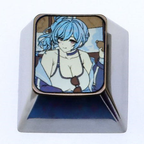 Azur Lane 1U Titanium Alloy Personalized Keycaps Anime Game Characters Metal Decorative Art Keycaps