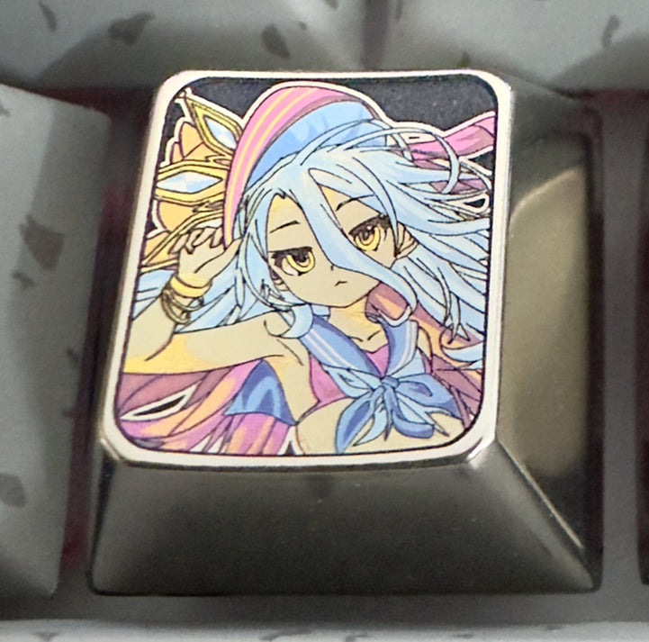 NO GAME NO LIFE, Titanium alloy carved metal personalized keycaps, mechanical keyboard decorative keycaps