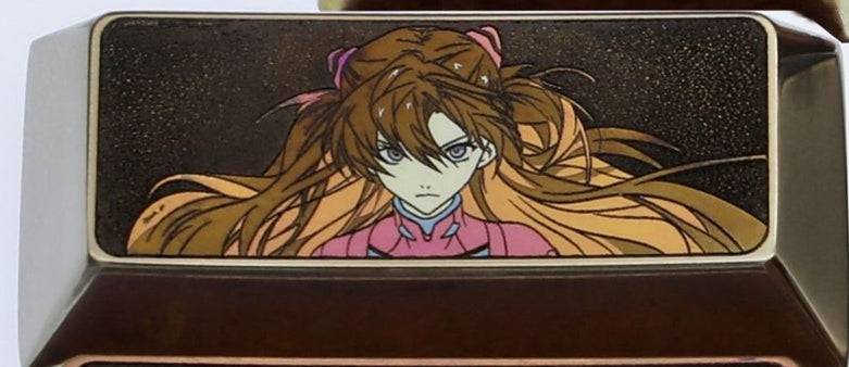 EVA, Asuka, 2.25U/2U titanium alloy carved personalized keycaps, metal decorative keycaps