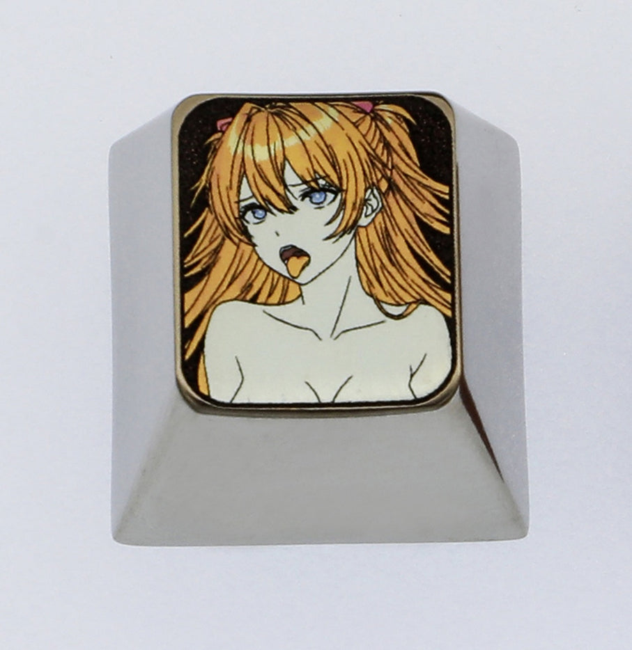 EVA, intoxicating Asuka, 1U titanium alloy carved personalized keycaps, decorative keycaps