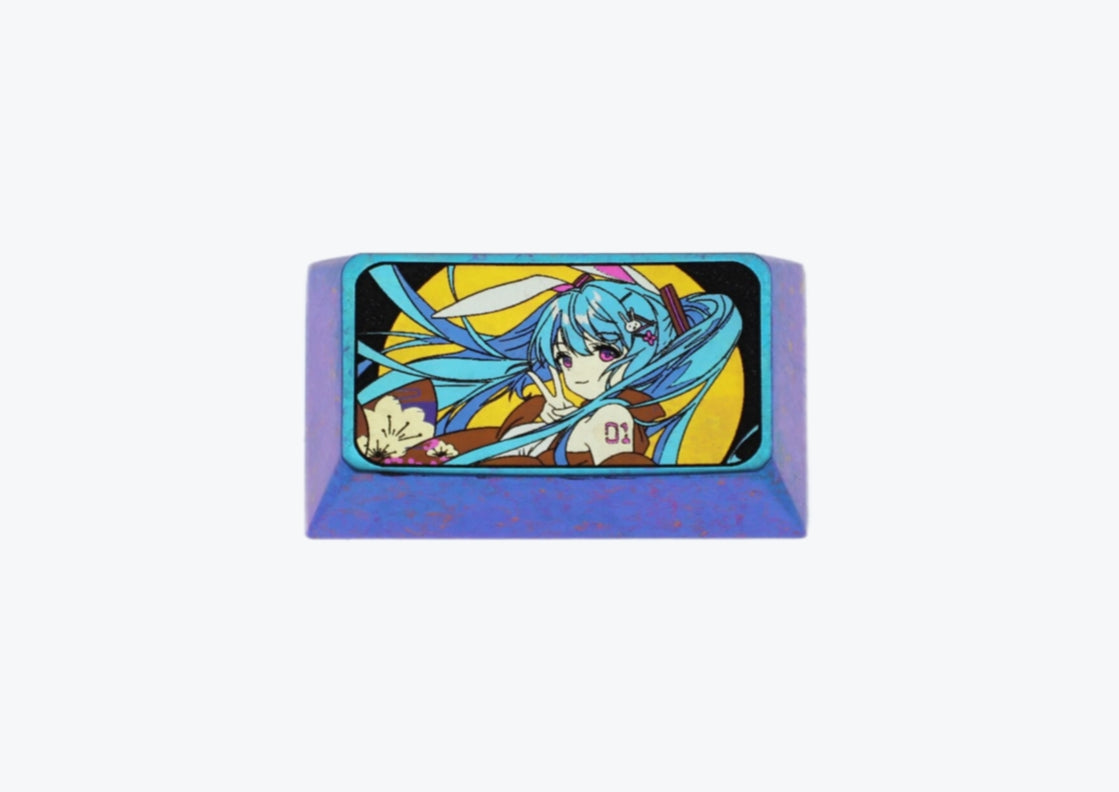 Hatsune Miku Titanium alloy precision carving, colored titanium craftsmanship