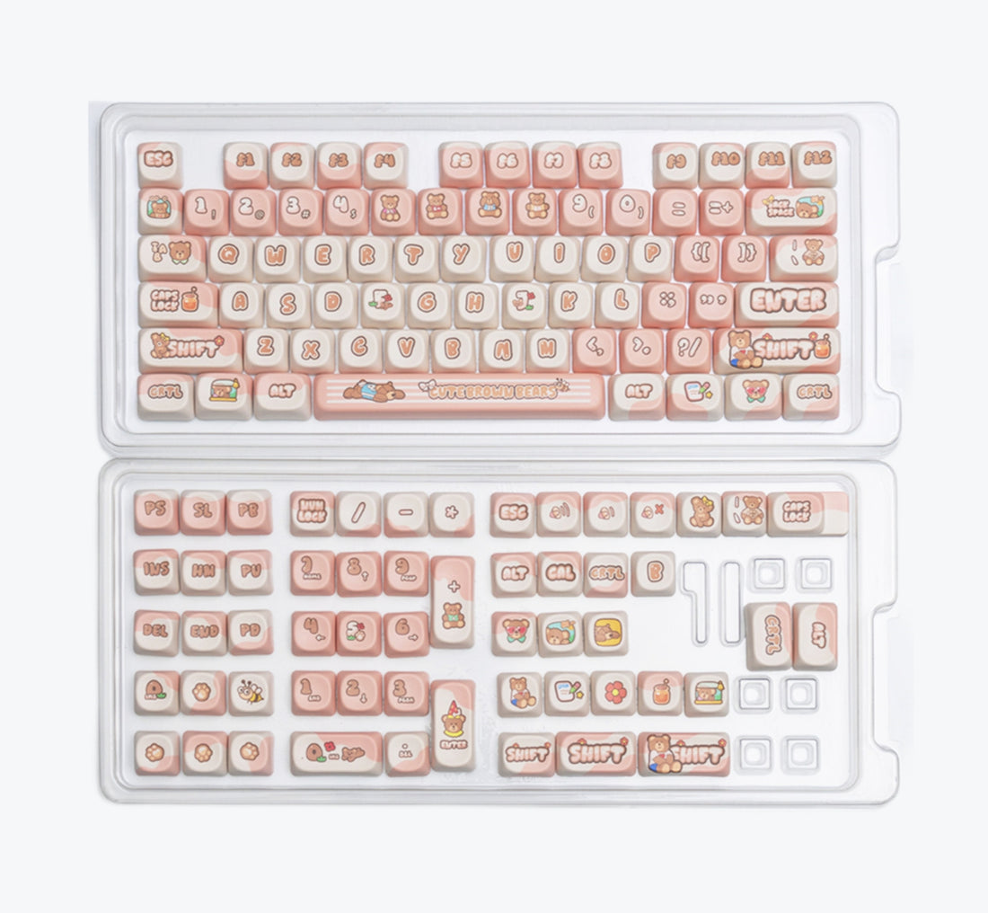 Little Bear PBT thermal sublimation keycap translucent MOA personality theme