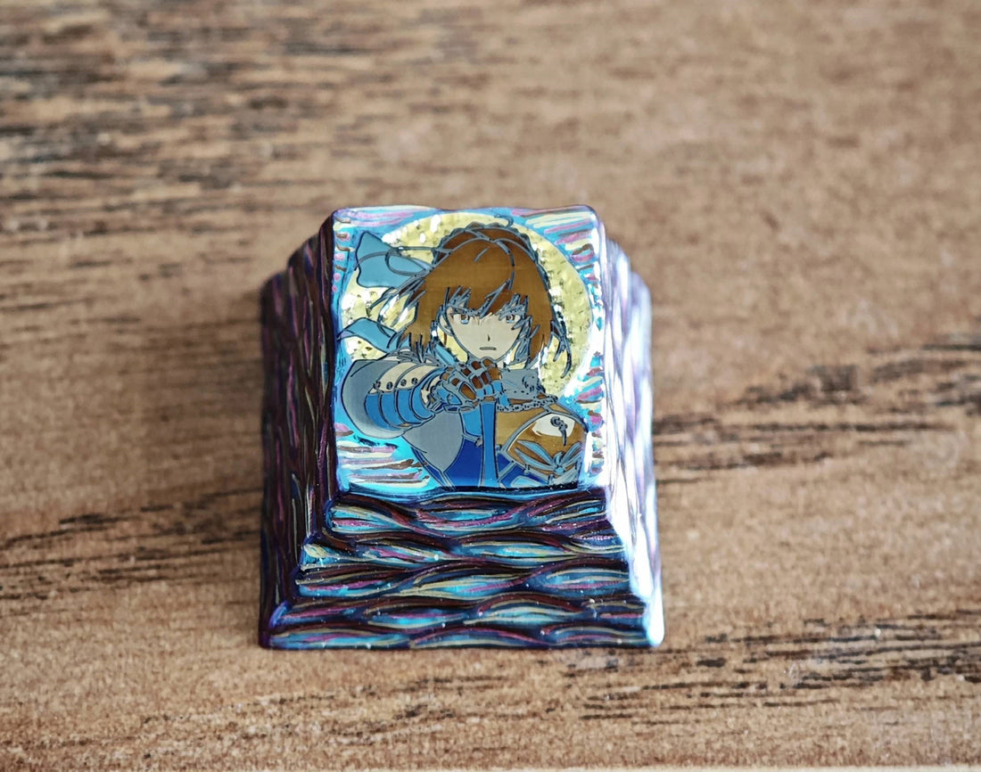 Saber five sided hand carved titanium alloy keycaps, personalized keycaps for mechanical keyboards