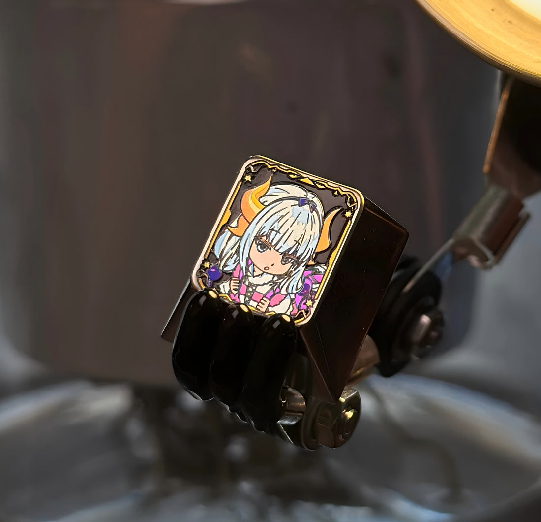 KannaKamui, Colored titanium alloy carved keycaps, personalized keycaps, decorative keycaps