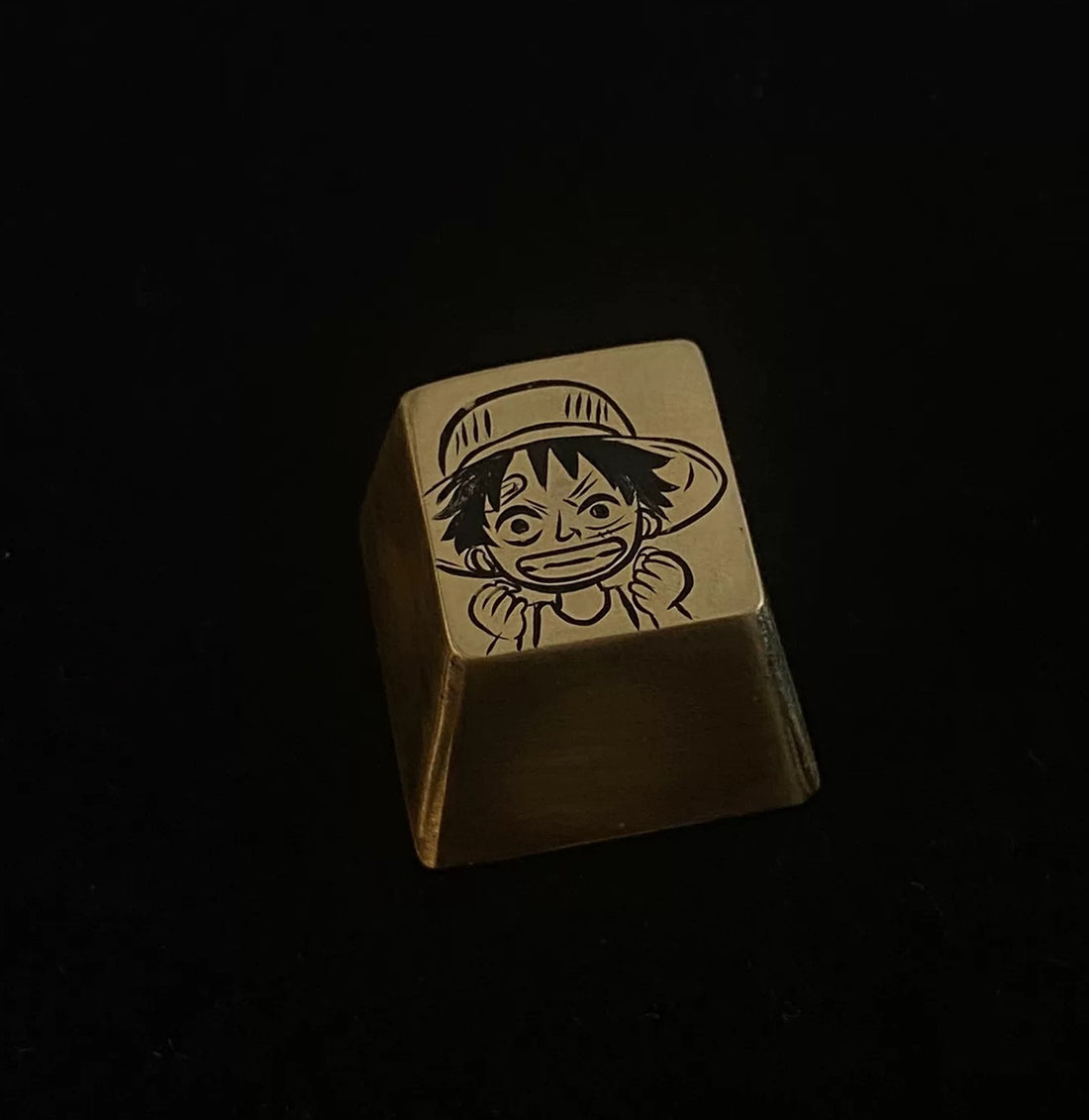 One Piece, Luffy, 1U metal copper hand carved keycaps. Personalized keycaps for mechanical keyboards.