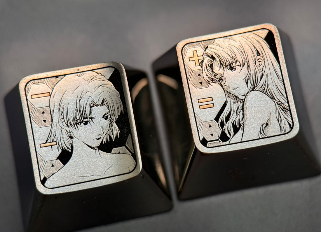 EVA, Meili+Lvzi, symbol -+key position, titanium alloy engraved personalized keycap
