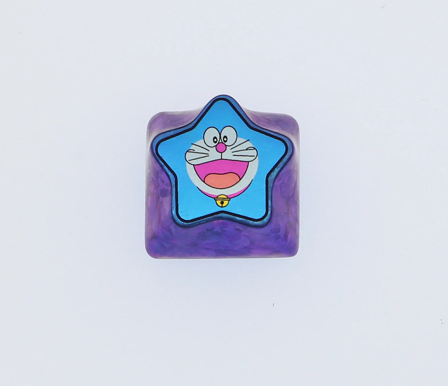 Five pointed star shaped titanium alloy Doraemon, metal personalized keycaps, decorative keycaps