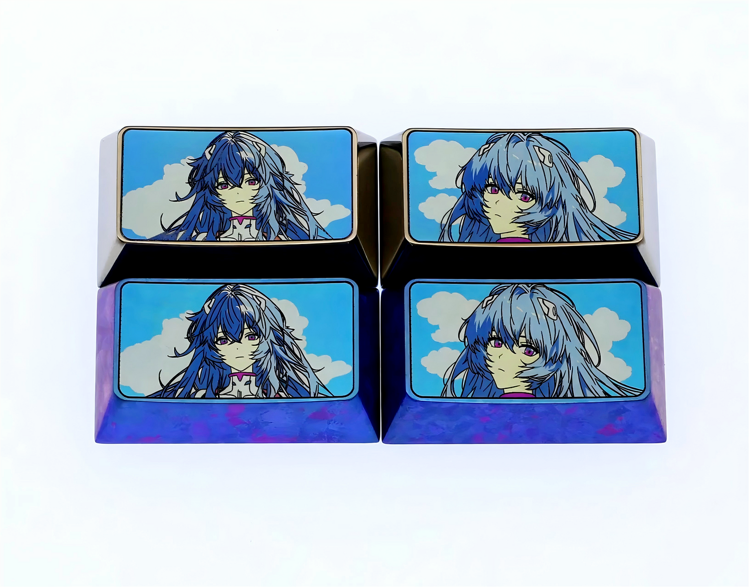 EVA, Ayanami Rei, two 1.75U models, titanium alloy personalized keycaps, keyboard decorative keycaps.