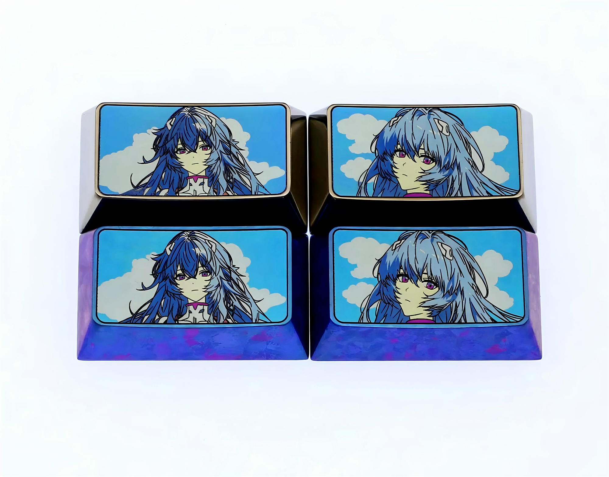 EVA, Ayanami Rei, two 1.75U models, titanium alloy personalized keycaps, keyboard decorative keycaps.
