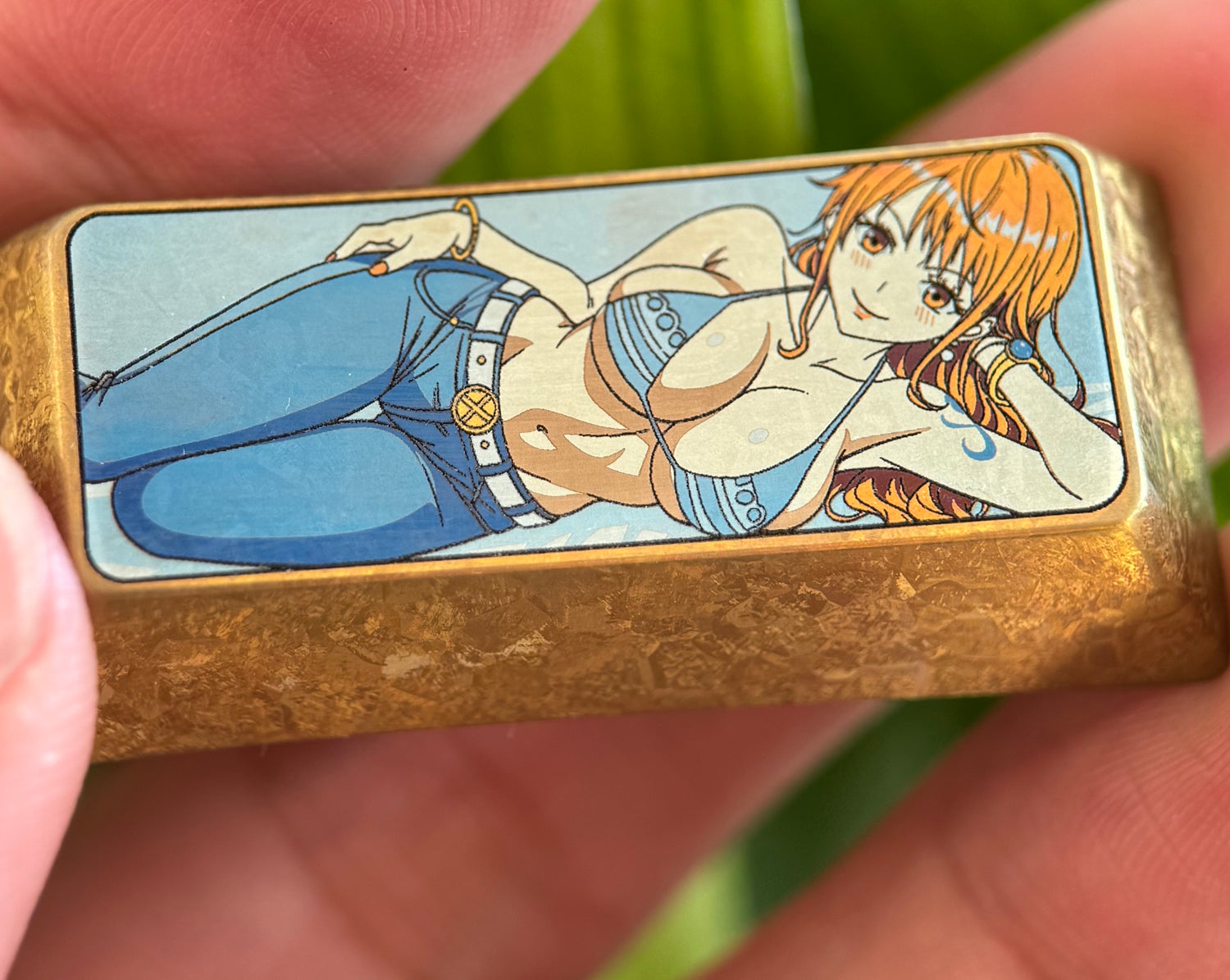 One Piece, Nami, Titanium 2.25U Personalized Keycaps, Metal Decorative Keycaps, Keyboard Custom Keycaps
