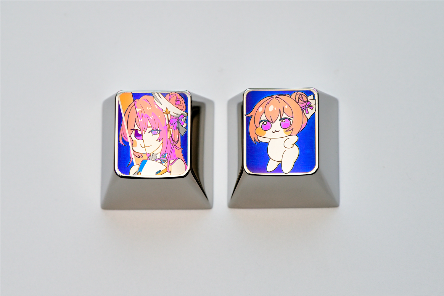 Doro titanium alloy carved personalized keycaps, metal decorative keycaps, emoji art keycaps