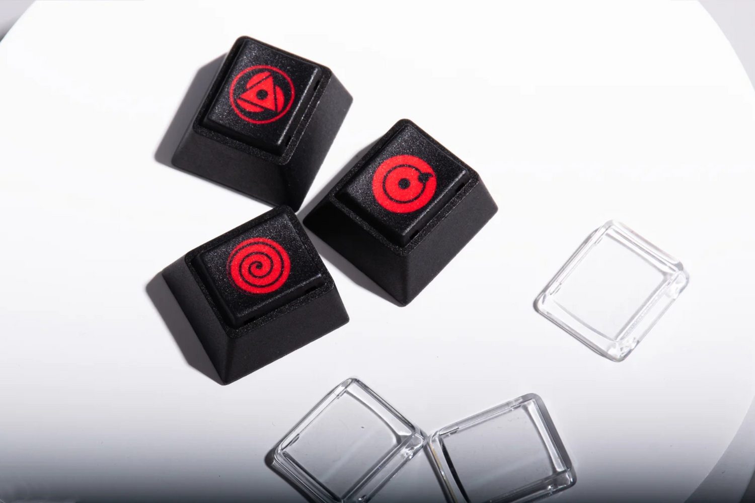 Naruto,Sharingan, 18 piece set of fully heat sublimated transparent caps, personalized keycap combination set
