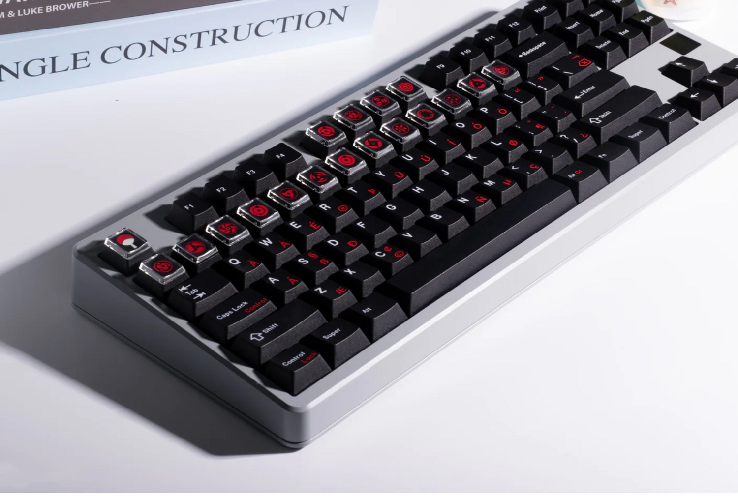 Naruto,Sharingan, 18 piece set of fully heat sublimated transparent caps, personalized keycap combination set