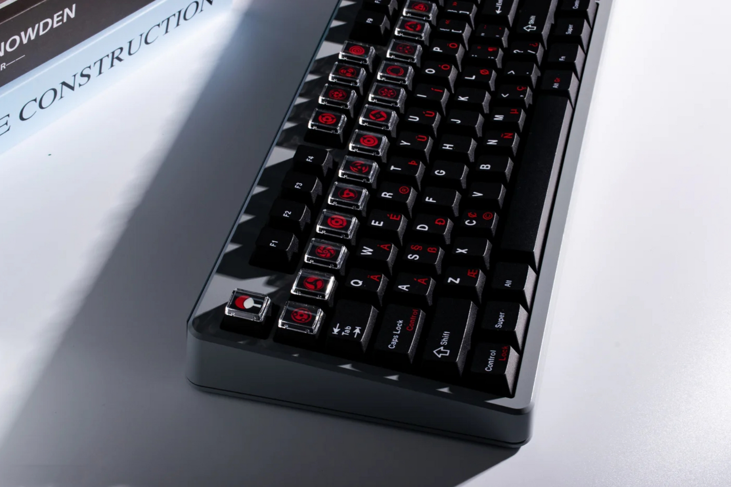 Naruto,Sharingan, 18 piece set of fully heat sublimated transparent caps, personalized keycap combination set