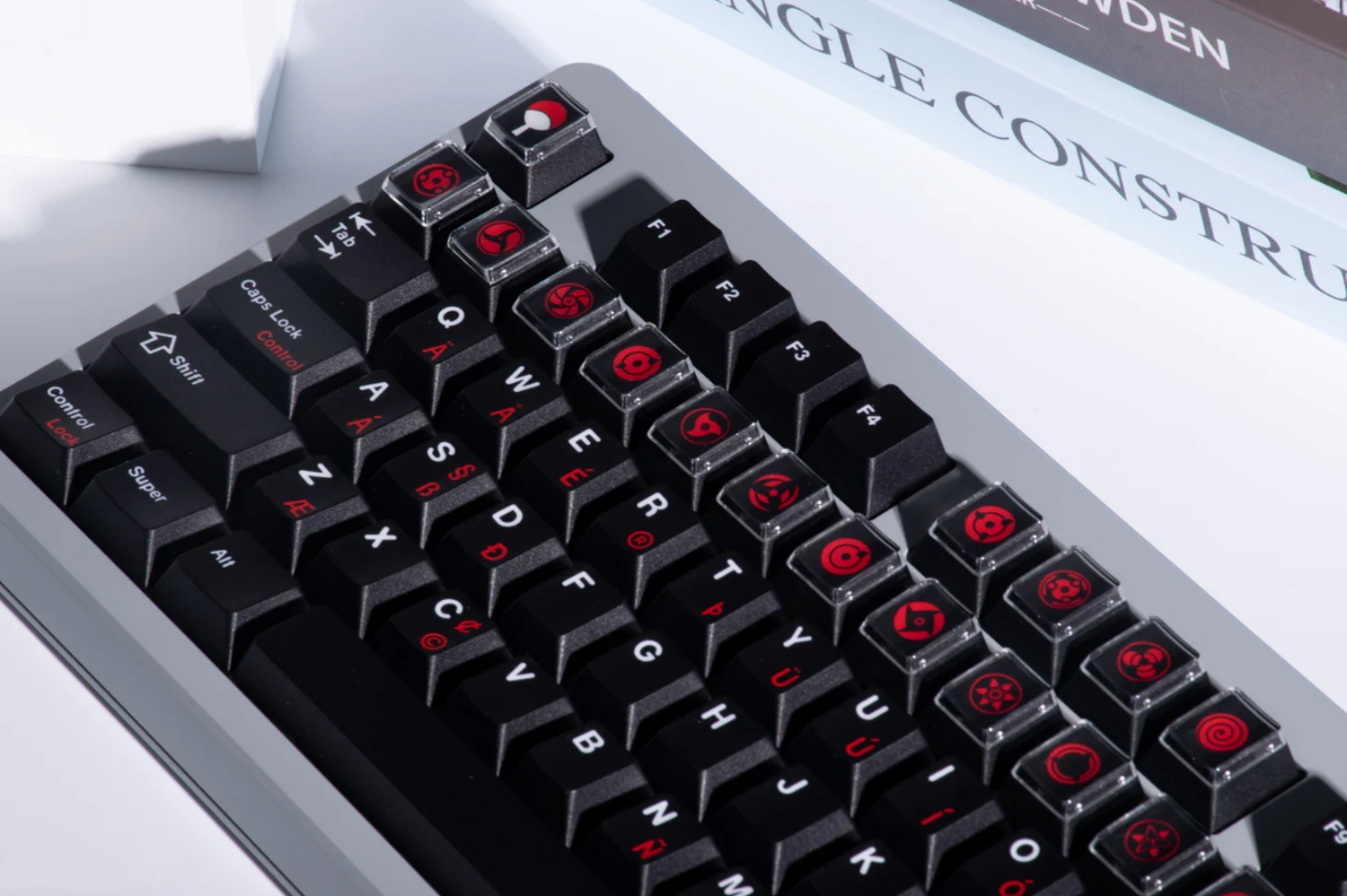 Naruto,Sharingan, 18 piece set of fully heat sublimated transparent caps, personalized keycap combination set