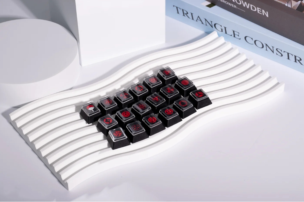 Naruto,Sharingan, 18 piece set of fully heat sublimated transparent caps, personalized keycap combination set