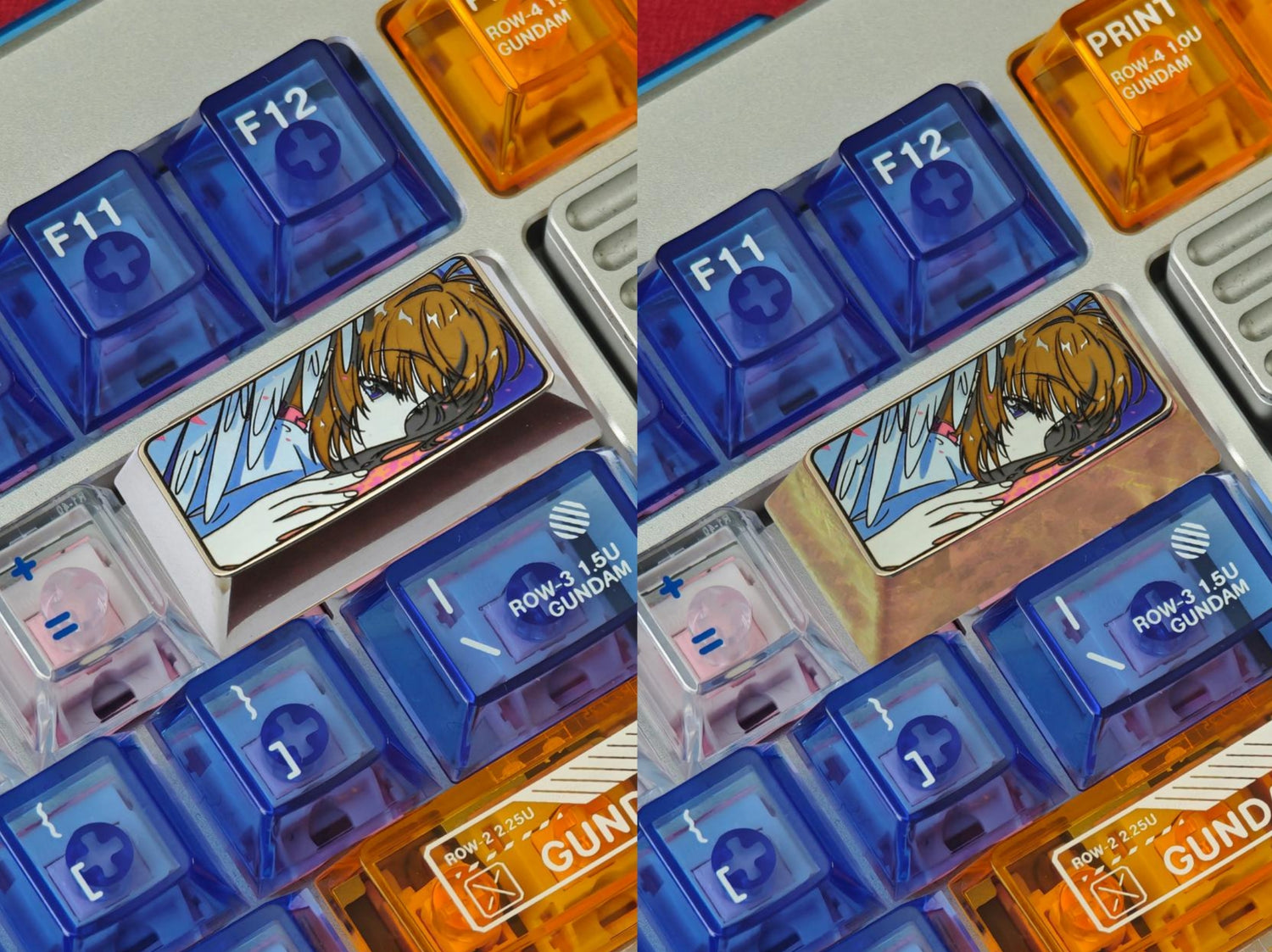 KINOMOTO SAKURA, 2U titanium alloy personalized keycaps, metal decorative keycaps, anime game character keycaps