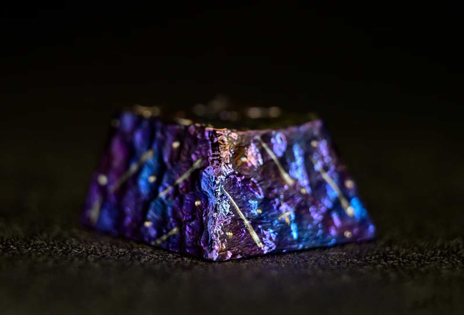 Le Petit Prince, Hand tapping patterned titanium alloy personalized keycaps, 1U metal personalized art keycaps.