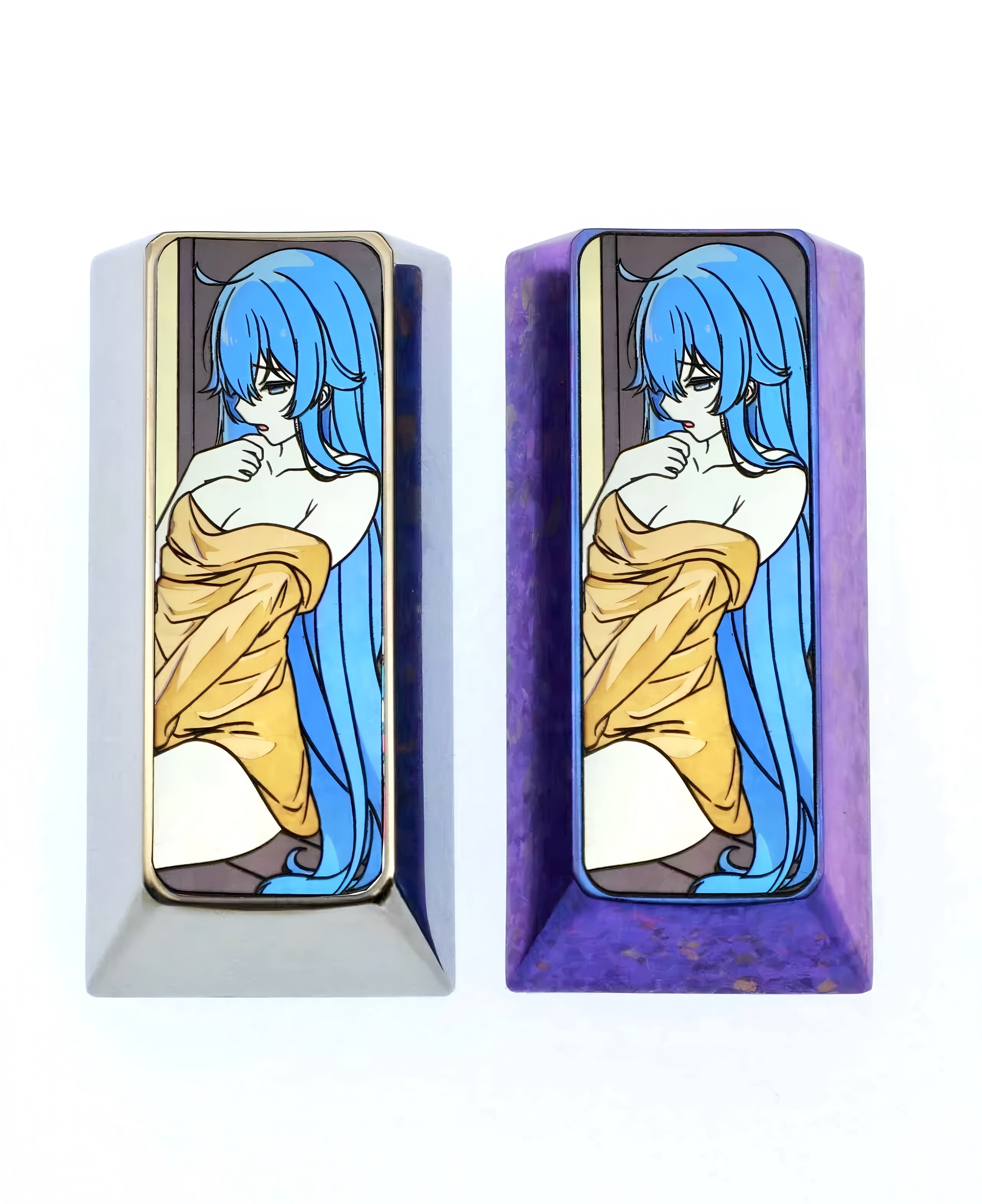 Roxy, pad 2U Enter key titanium alloy personalized keycaps, metal keycaps carved around anime and game characters