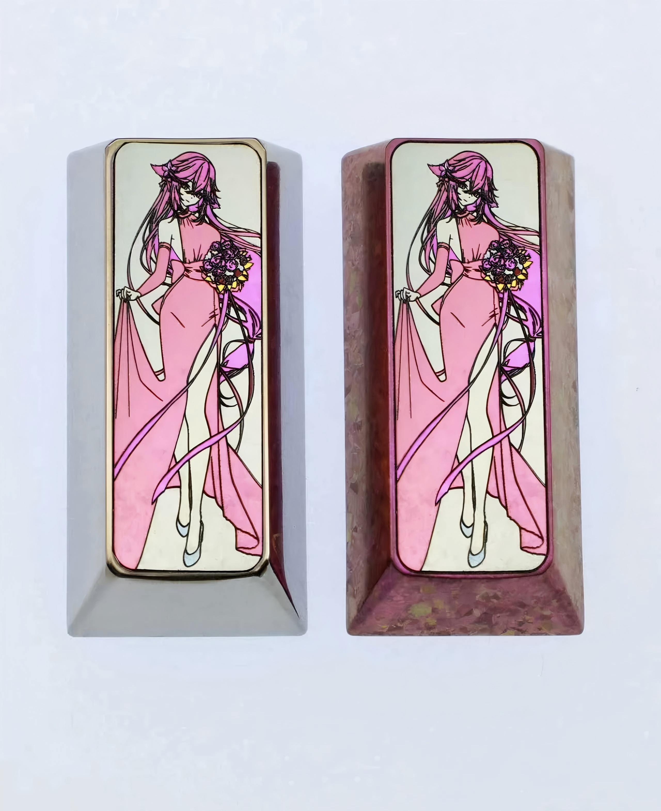 Genshin Impact, Yae Miko, pad 2U Enter key titanium alloy personalized keycaps, metal keycaps carved around anime and game characters