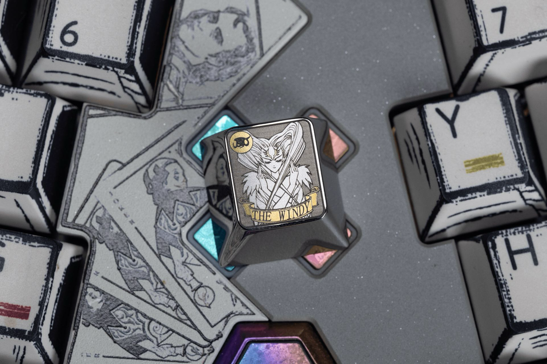 Cardcaptor Sakura, Clow Card series, 1U titanium alloy personalized keycaps, anime and game card culture creative metal carving decorative keycaps