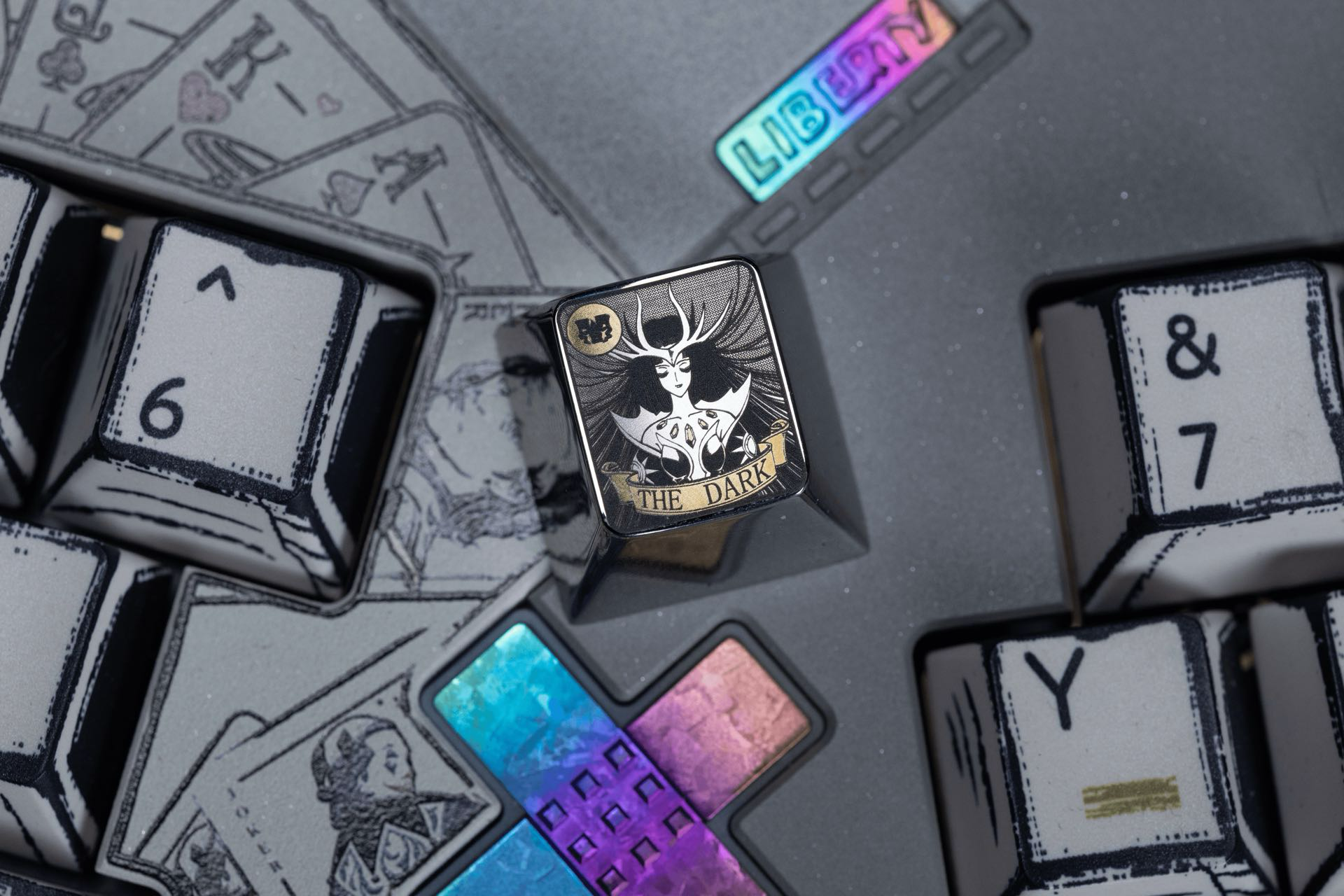 Cardcaptor Sakura, Clow Card series, 1U titanium alloy personalized keycaps, anime and game card culture creative metal carving decorative keycaps