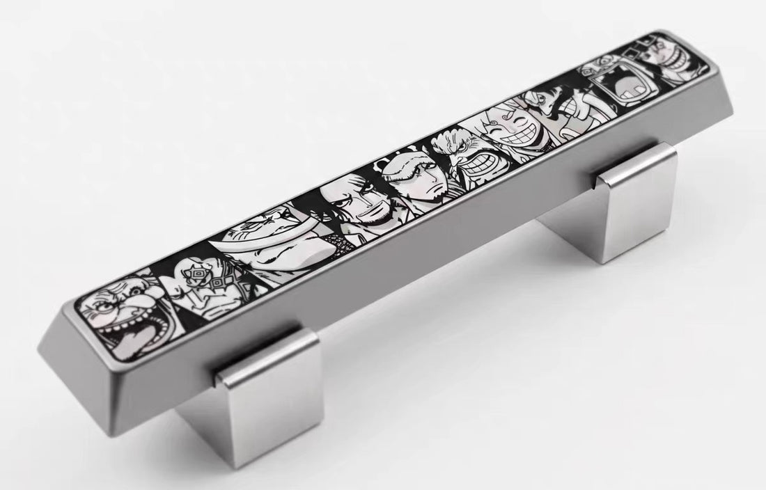 One Piece series, character puzzle theme design space bar, 6.25 U zinc alloy/titanium alloy personalized keycaps, anime, game culture, creative mechanical keyboard decoration keycaps