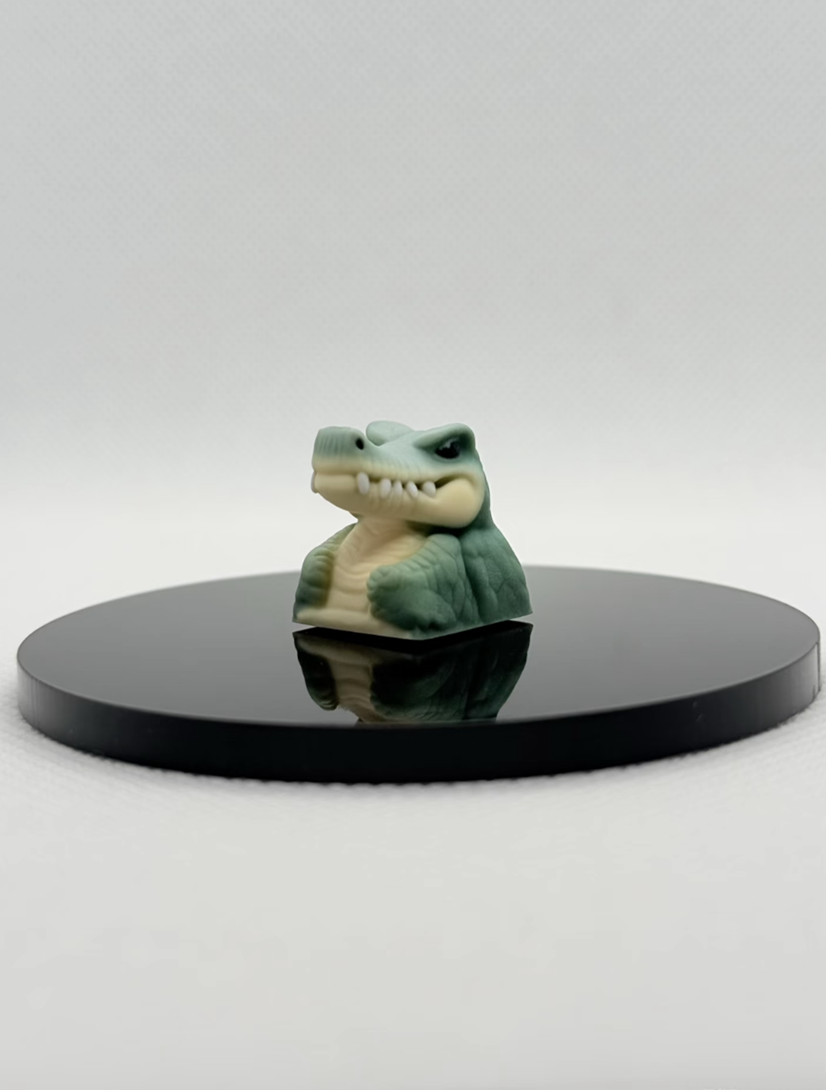 Cartoon crocodile image design, Multi colored resin printed personalized keycaps, cartoon resin decorative keycaps, mechanical keyboard artistic creative keycaps