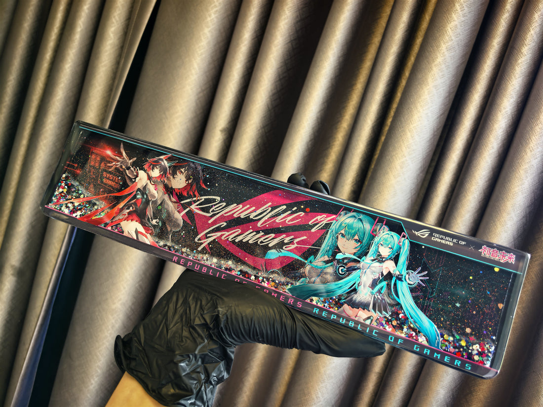 Hatsune Miku, quicksand dazzling design mechanical keyboard hand support Palm Rest, Keyboard Peripheral Accessories