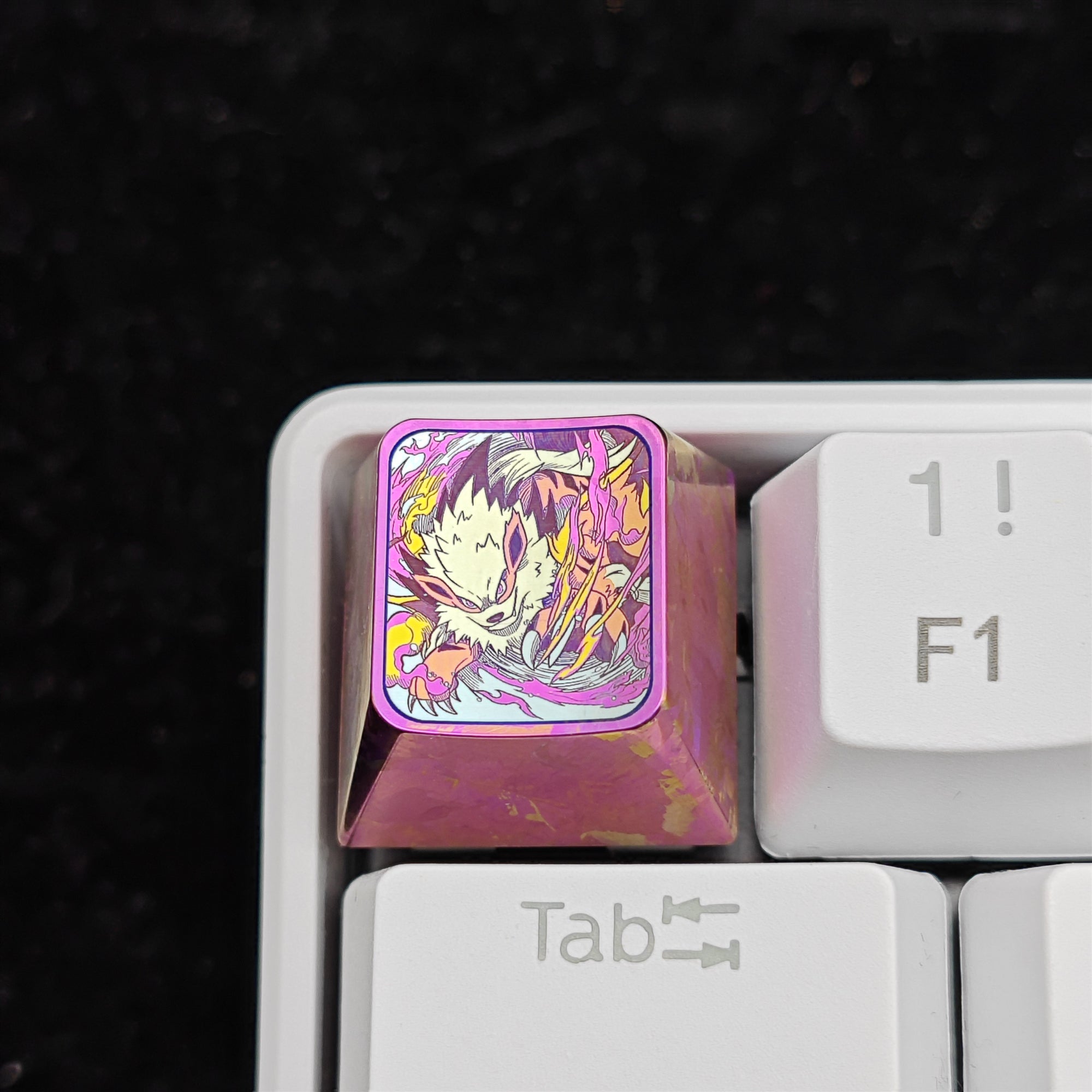 Pok é mon Theme Series Titanium Alloy Metal Personalized Keycaps, Anime Game Culture Creative Keycaps, Mechanical Keyboard Decorative Keycaps