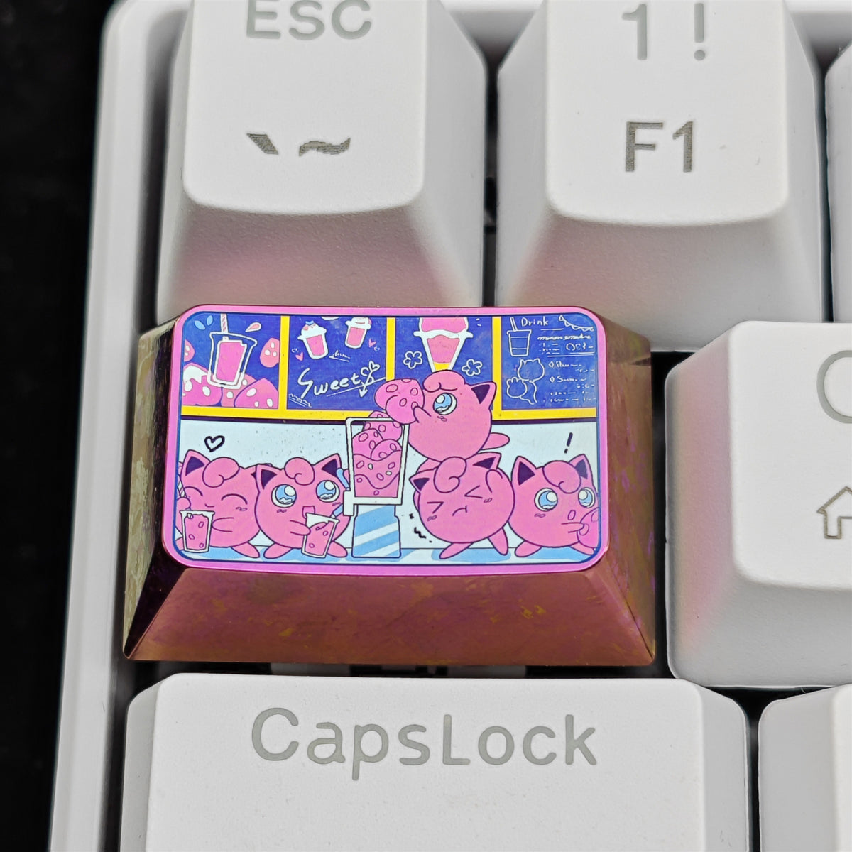 Pok é mon Theme Series Titanium Alloy Metal Personalized Keycaps, Anime Game Culture Creative Keycaps, Mechanical Keyboard Decorative Keycaps