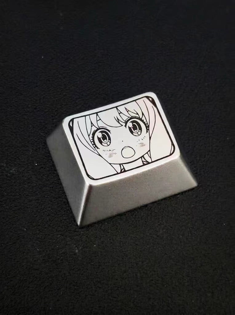 SPY × FAMILY Theme Series Zinc Alloy Metal Personalized Keycaps Anime Metal Keycaps, Mechanical Keyboard Decorative Keycaps