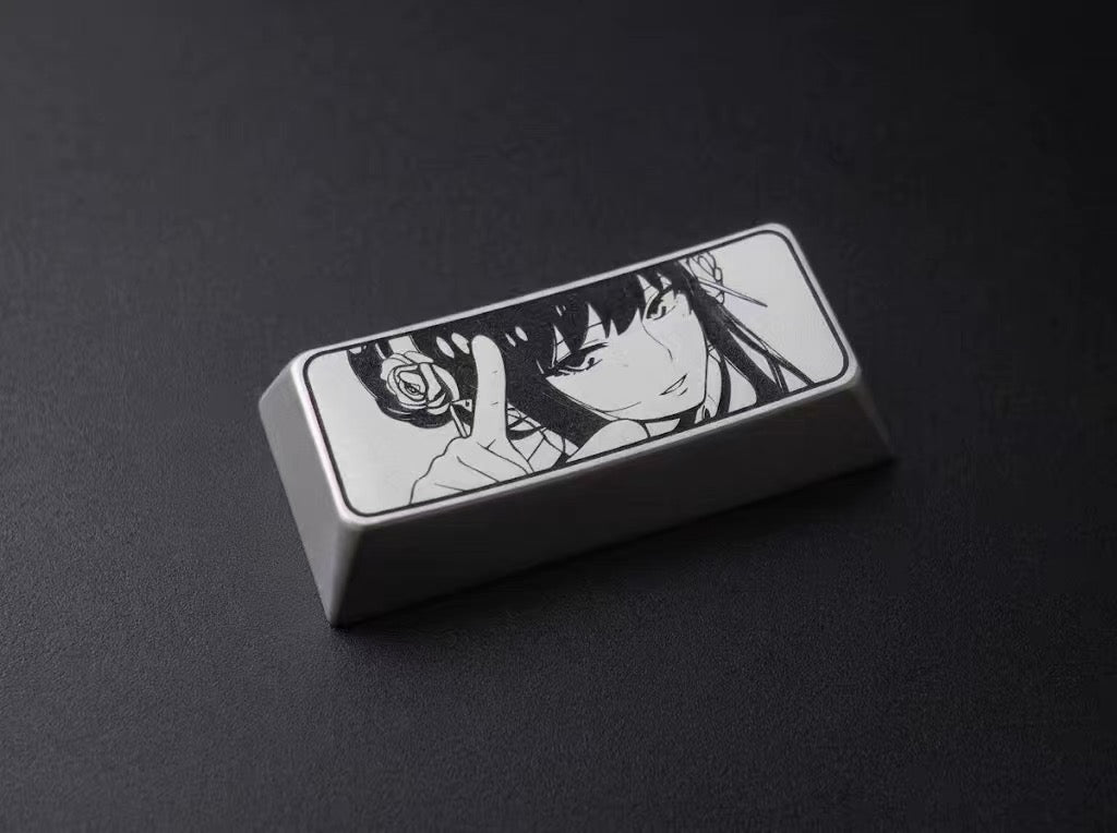 SPY × FAMILY Theme Series Zinc Alloy Metal Personalized Keycaps Anime Metal Keycaps, Mechanical Keyboard Decorative Keycaps