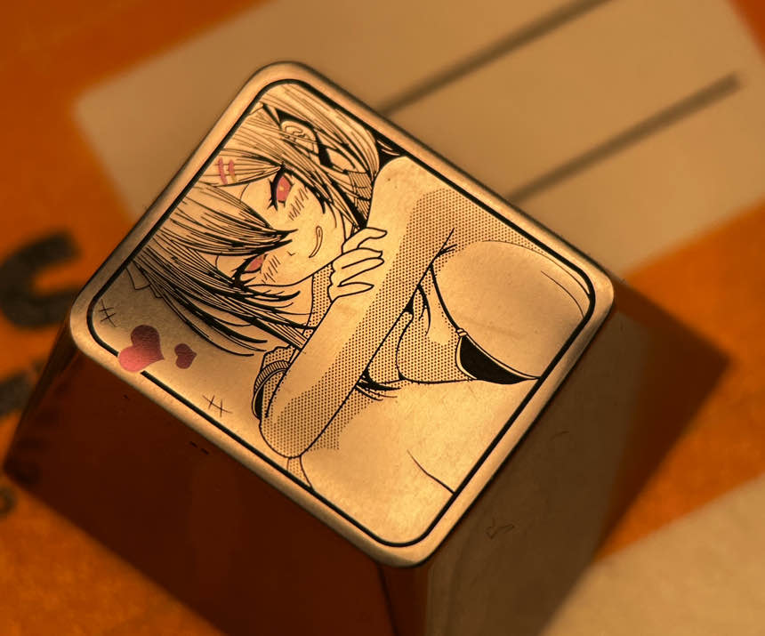 Jiecheng Three sisters - Second Sisters, Seiko titanium alloy engraving keycaps, personalized keycaps. Decorative titanium alloy keycaps