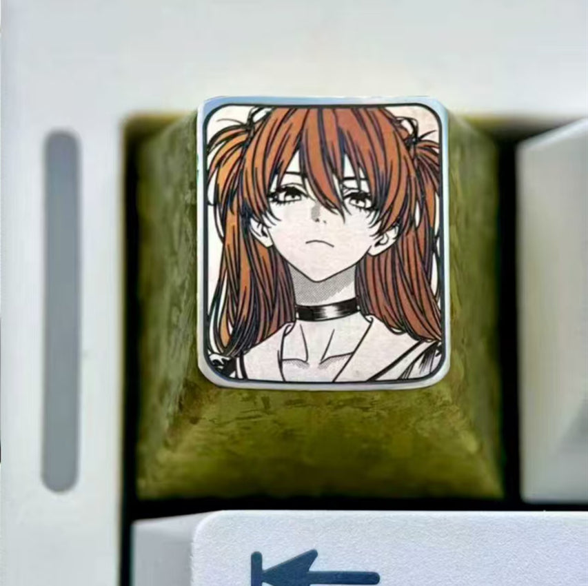 EVA, Asuka, Ayanami Rei, 1U titanium alloy precision carving, metal carving point color decoration keycaps around anime and game characters.