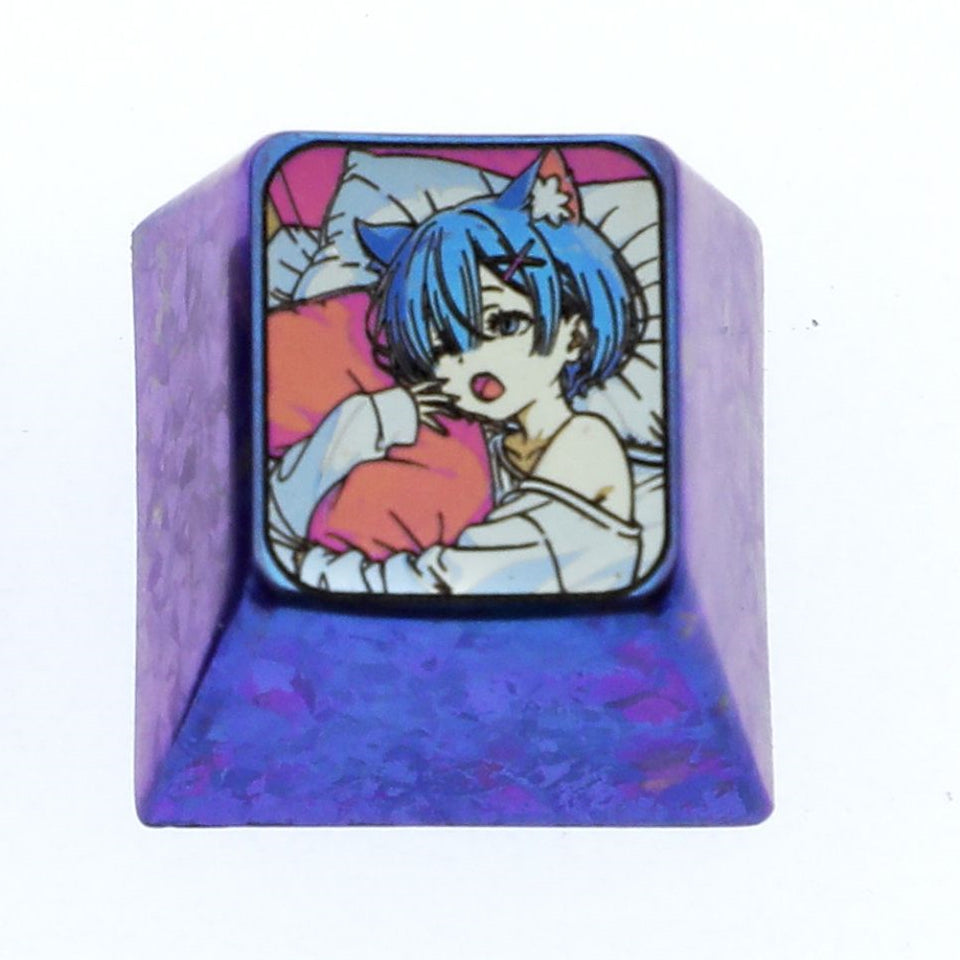 Re: Life in a different world from zero, Rem 1U titanium alloy personalized keycaps, metal keycaps for anime, games, novels and peripherals