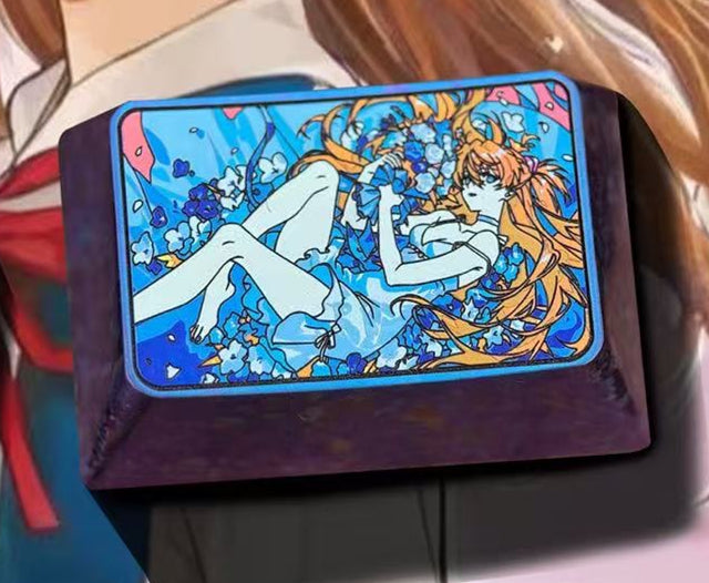 EVA, Asuka/Ayanami Rei, 1.5U titanium alloy decorative keycaps, anime and game culture innovation personalized keycaps