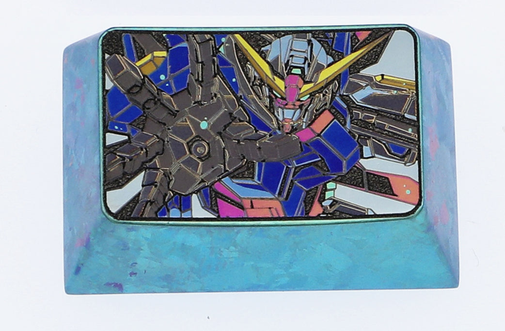 Gundam, 1.5U titanium alloy carved keycaps, personalized keycaps, mechanical keyboard decorative keycaps