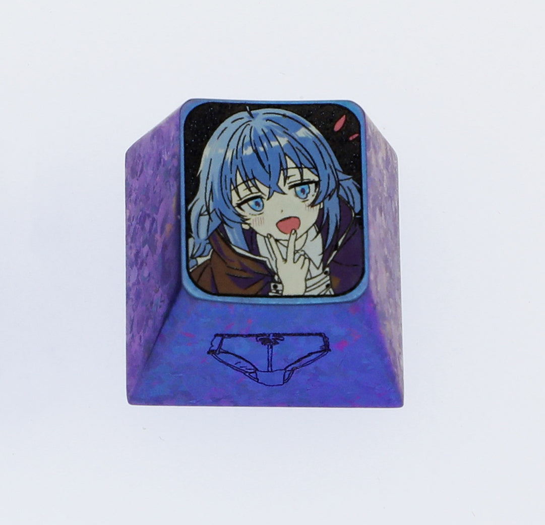 Roxy, personalized titanium alloy carved keycaps, mechanical keyboard 1U decorative keycaps