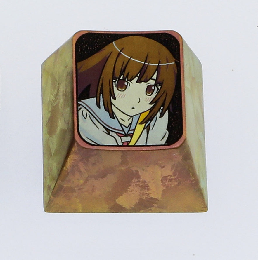 Sengoku Nadeko,Titanium alloy color carved personalized keycaps, keyboard decorative keycaps