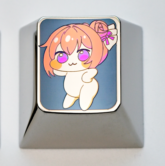 Doro titanium alloy carved personalized keycaps, metal decorative keycaps, emoji art keycaps